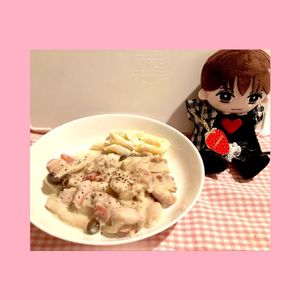 ずみ🍓の作ってみた!投稿(【カルボナーラチキン】夫も絶賛！絶品クリーム煮アレンジ♬)