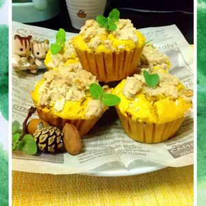 チョロリスの作ってみた!投稿(米粉のかぼちゃクランブルマフィン【バター/小麦不使用】)