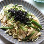 香味野菜の和風クリームパスタ。
