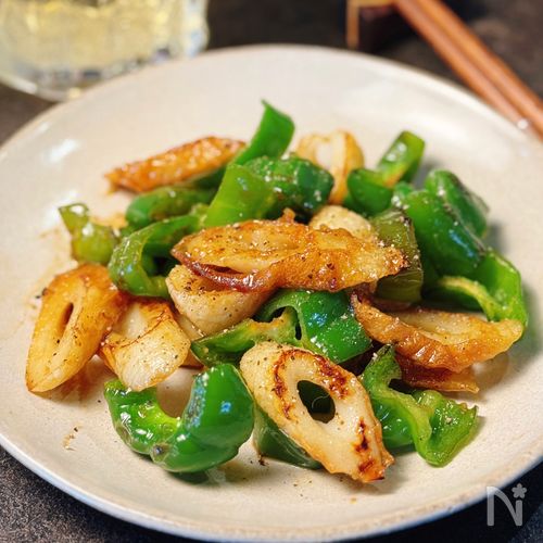 【ちくわとピーマンの甘辛にんにく炒め】簡単すぐ♪あと一品に◎