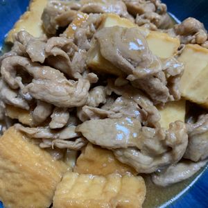 tomo🤗の作ってみた!投稿(【豚こま厚揚げの甘辛すき煮】ワンパン10分!甘辛節約おかず♪)
