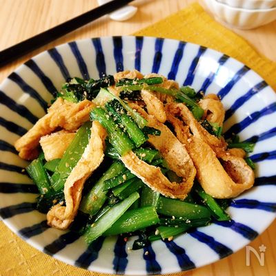 小松菜と油揚げのごま炒め
