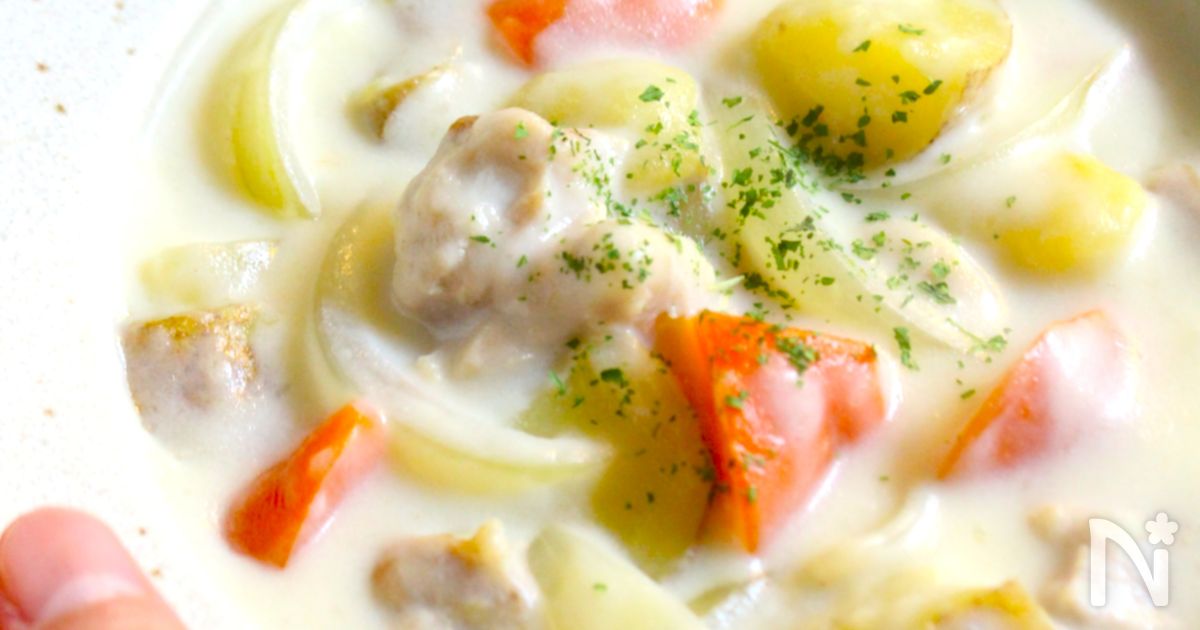 レンジで作るクリームシチュー