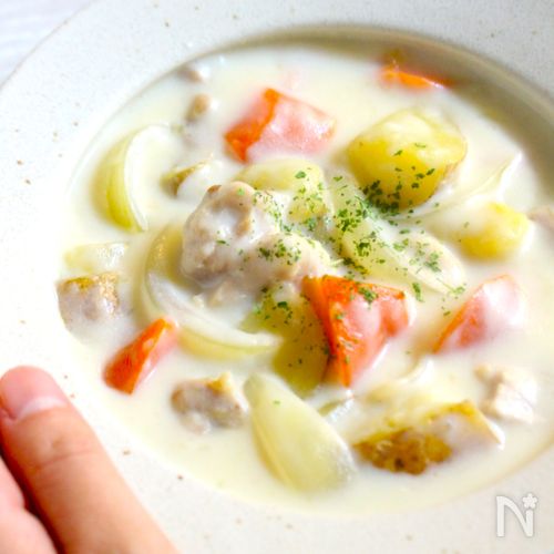 レンジで作るクリームシチュー