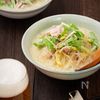 豚しゃぶと水菜の鶏だし豆乳春雨