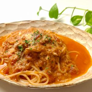 とのちゃまの作ってみた!投稿(手軽に♪ワンパン♪ツナのトマトクリームパスタ)