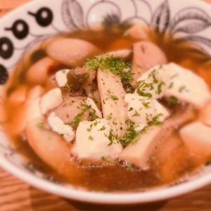 ミルクの作ってみた!投稿(何度も食べたい『ベーコンとしめじと豆腐のコンソメ醤油スープ』)