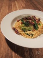 ホタルイカと菜の花のオイルパスタ