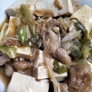 1207859の作ってみた!投稿(ワンパン10分！【豚こま肉と豆腐のすき煮】ご飯すすむ甘辛味♩)