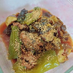 あーちゃん·͜· ♡の作ってみた!投稿(レンジで完結！なすとピーマンとツナの丸ごと煮・冷やしても◎)