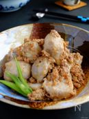 煮ずに煮物風☆里芋の旨味噌そぼろ絡め！
