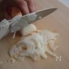 人参×豆腐のポタージュの下準備