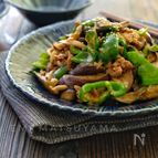 ＊豚肉となすとピーマンの旨味噌チーズ炒め＊