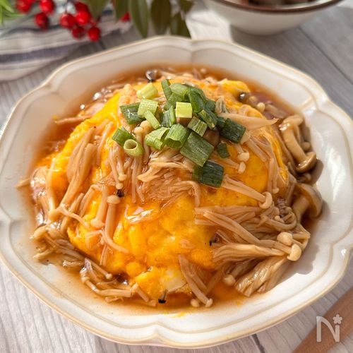 パパッとランチに♩【きのこの天津飯】