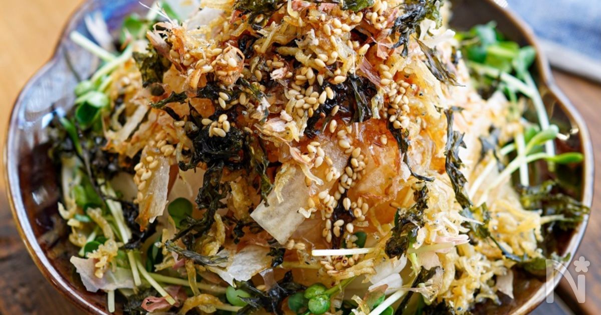 【カリカリじゃこと大根の和風サラダ】かつお節が美味しい♪♪