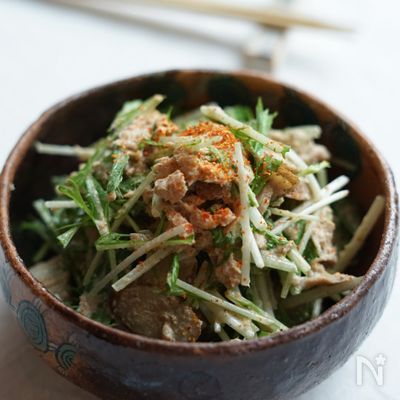 ごぼうと水菜のツナマヨサラダ