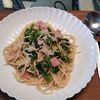ゆの作ってみた!投稿(菜の花としらすとベーコンのオイルパスタ)