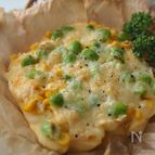 【枝豆とコーンの米粉レンチンパン】作業時間5分！