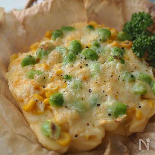 【枝豆とコーンの米粉レンチンパン】作業時間5分!