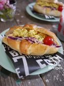 お洒落で簡単！カレー卵とキャベツマリネのカフェ風サンドイッチ