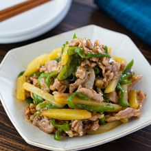 レンジで作るじゃがいもで青椒肉絲