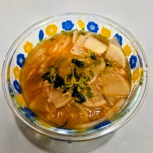 にゃんこさん🐱の作ってみた!投稿(レンジで簡単！大根と豆苗のツナスープ)