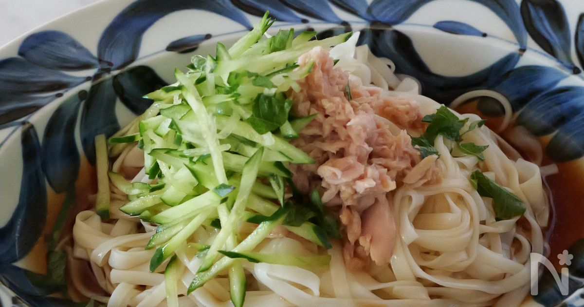 シャキシャキさっぱり☆ツナポン冷やしうどん