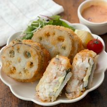 新食感！これはハマる【れんこんと海老のミルフィーユカツ】