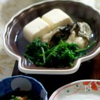 牡蠣と豆腐のちり蒸し