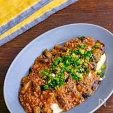 レンジで簡単！なすのコク味噌ひき肉あんかけ豆腐