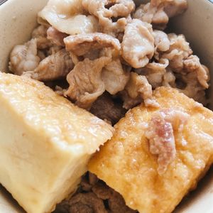 haru*の作ってみた!投稿(【豚こま厚揚げの甘辛すき煮】ワンパン10分!甘辛節約おかず♪)