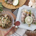 電子レンジ加熱でらくらく！薬味おろぽん♡たっぷり野菜の肉巻き
