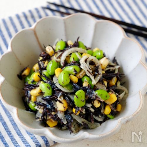 【ひじきと枝豆コーンのサラダ】植物油・砂糖不使用