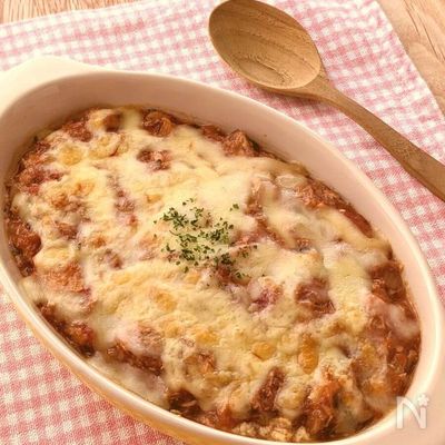 鯖缶のオートミール豆腐トマトグラタン