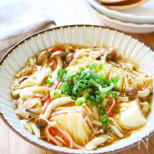 5分で完成!【豆腐の和風きのこあんかけ】腸活にも◎