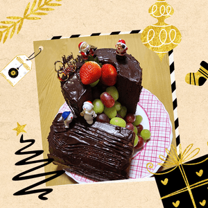 ナムディの作ってみた!投稿(材料3つ♡市販のバウムde焼かないブッシュ・ド・ノエル)