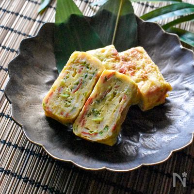 簡単！カニカマと豆苗の玉子焼き◎お弁当に♪