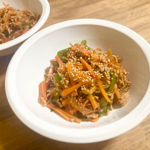 ゆかりの作ってみた!投稿(レンジで味しみしみ♡【簡単そぼろチャプチェ】)
