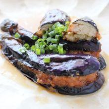 ナスの鶏ひき肉挟みの揚げ浸し
