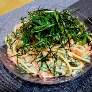 ヴェルの作ってみた!投稿(【めんたいスパサラ】明太子好きにはたまらん！幸せスパサラ♡)