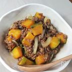 ご飯がススム☆かぼちゃの挽き肉甘辛炒め