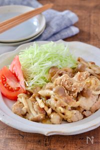 豚こま味噌しょうが焼き