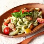 バジルとトマトのイタリアンうどん