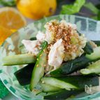 【レンジで簡単】きゅうりと鶏ささみの旨塩さっぱりレモンナムル