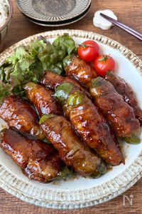 【肉巻きピーマンの濃厚甘辛ソース煮】絶品！ご飯がすすむ！