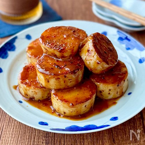 うま醤油だれでいただく♩長芋ステーキ