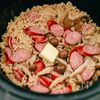 ジョンソンヴィルときのこのバターしょうゆ炊き込みご飯の工程4