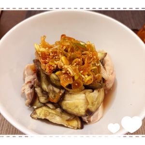 pecota13の作ってみた!投稿(うま辛♡よだれなす【#作り置き #鶏むね肉 #レンジ】)
