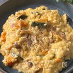 【ワンパンでお店級✨】かぼちゃときのこのチーズリゾット