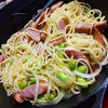 まもの作ってみた!投稿(枝豆とウインナーのおつまみパスタ)